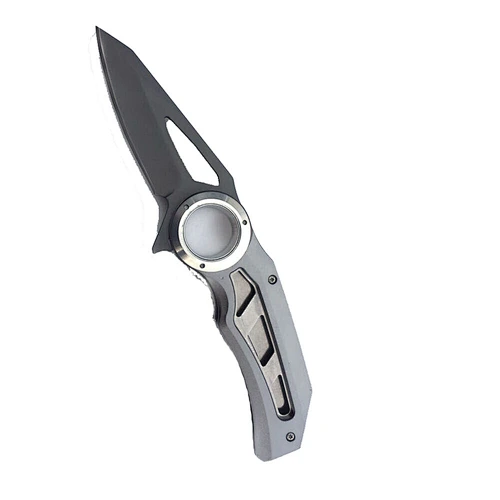 Outdoor tools of stainless steel folding knife with paint spraying blade