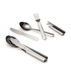 Portable Detachable Stainless Steel 3 pcs Camping Travel Cutlery Set