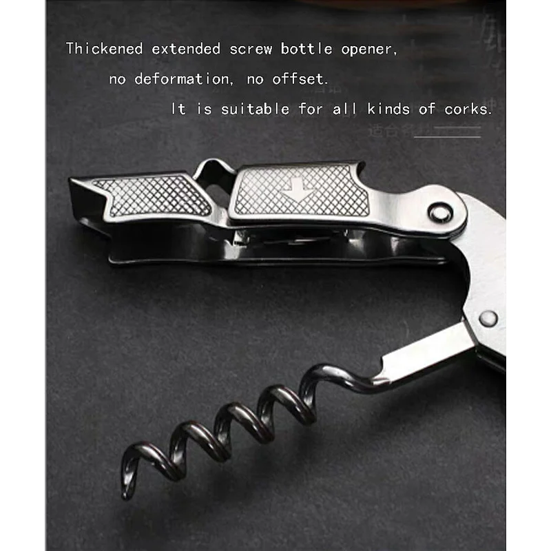 High quality corkscrew stainless steel custom wine opener with wood handle