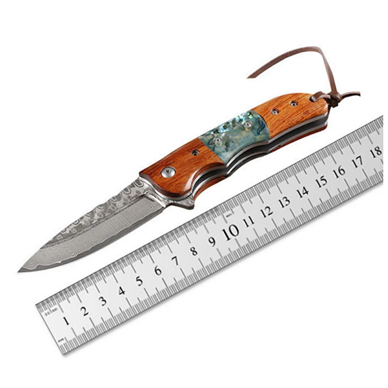 VG-10 handle with Damascus steel blade folding pocket knife sale