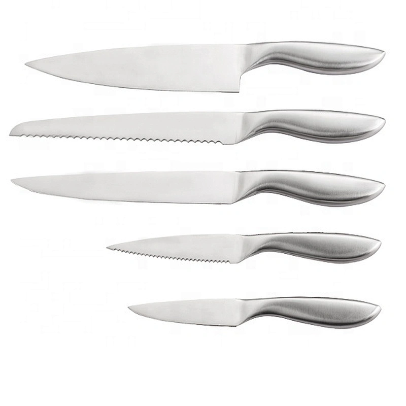 Professional High Quality 5 pcs Stainless Steel Kitchen Knife Set With Hollow Handle