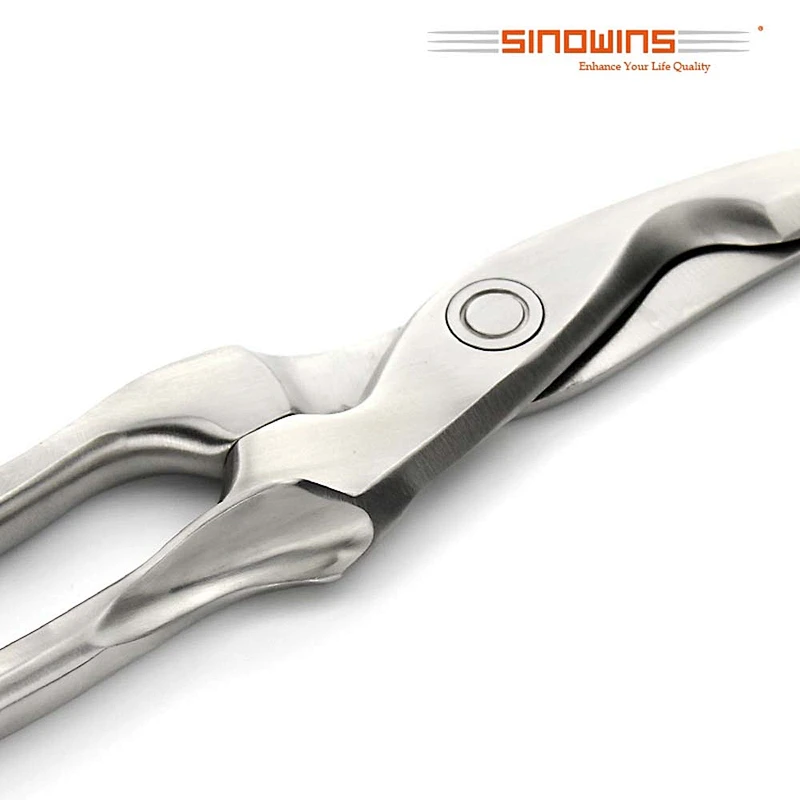 Professional Premium Stainless Steel Kitchen Poultry Scissors With Spring Loaded Handle