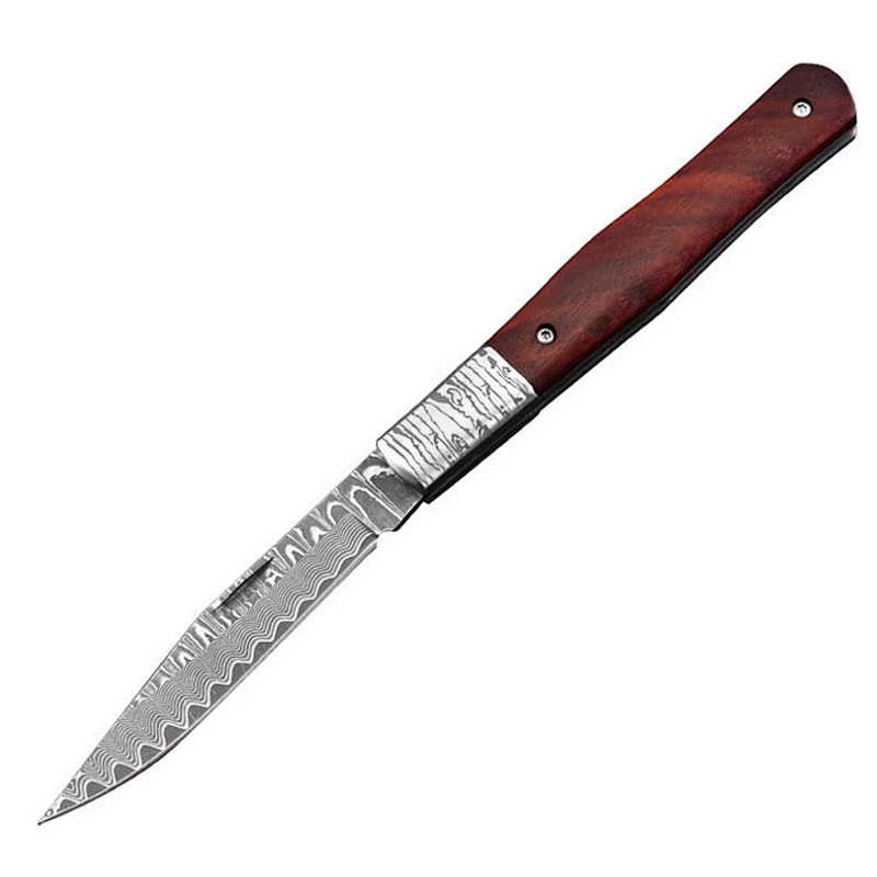 Promotional wood handle Gift Pocket damascus folding pocket knife