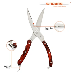 Wood handle Kitchen Shears Poultry Shears Cooking Scissors