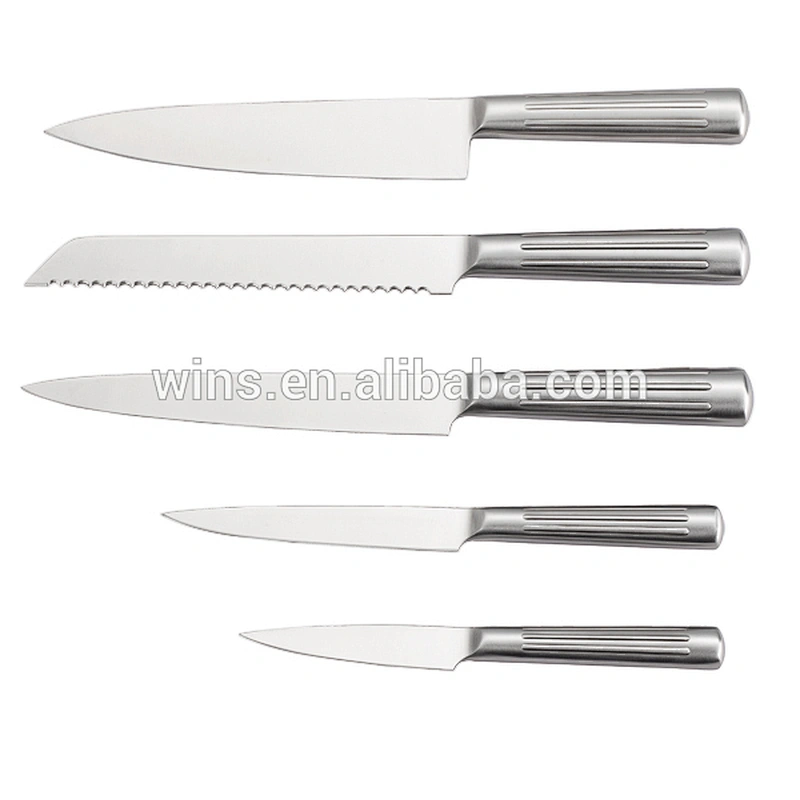 Classical 5 pcs Kitchen stainless steel Kitchen knife set with hollow handle