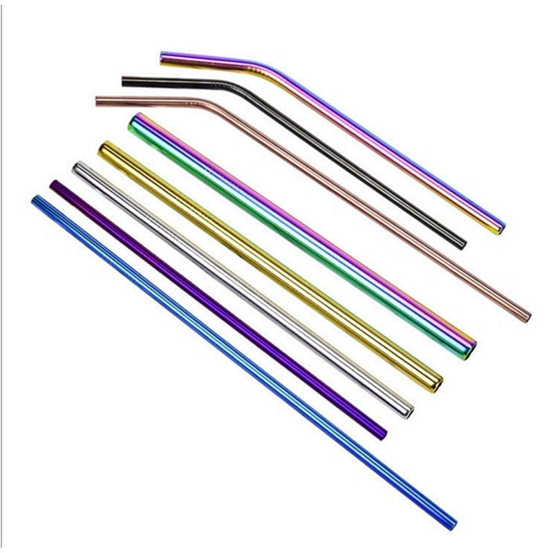 Environmental Rainbow Multi-Colored Metal Straw