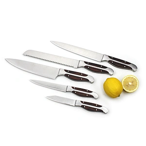 High quality wooden handle 5pcs kitchen knife set with EVA gift box