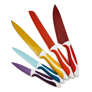 5pcs Kitchen Knife Set Color Coded blades with Paint spraying blade