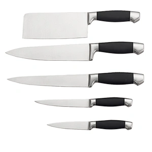 Kitchen tools stainless steel 5 pieces kitchen knife set with Rubber spprayed handle