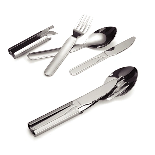 Custom Detachable Stainless Steel Travel Cutlery Set knife spoon fork