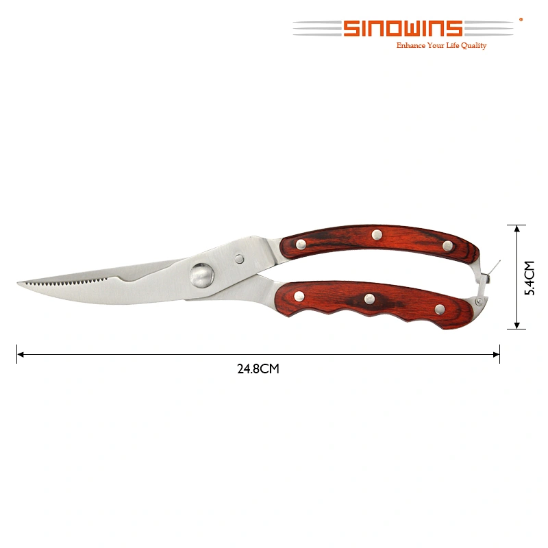 Wood handle Kitchen Shears Poultry Shears Cooking Scissors