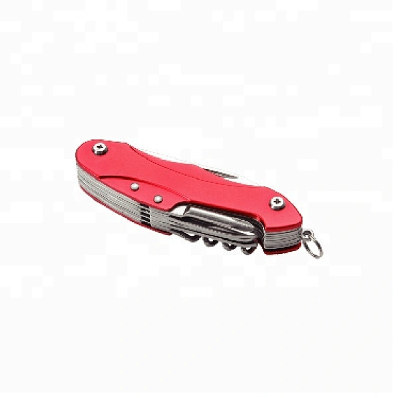 Stainless Steel Multi Pocket Knife  with Aluminium Handle(Red)