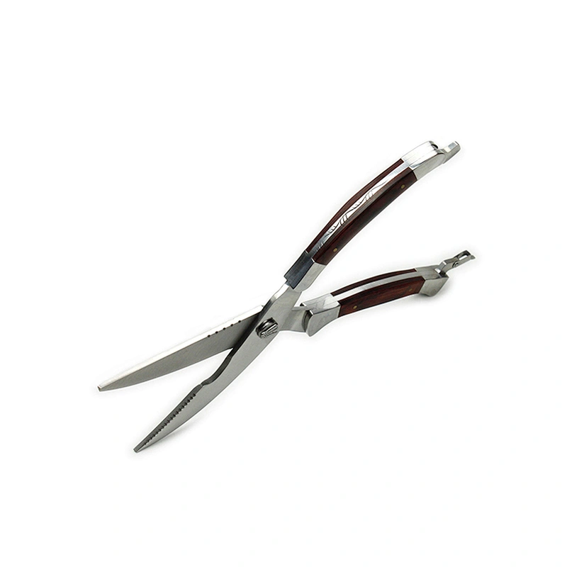 Heavy Duty Stainless Steel poultry Scissors Made With Professional Blade and Spring Loaded Wood Handle