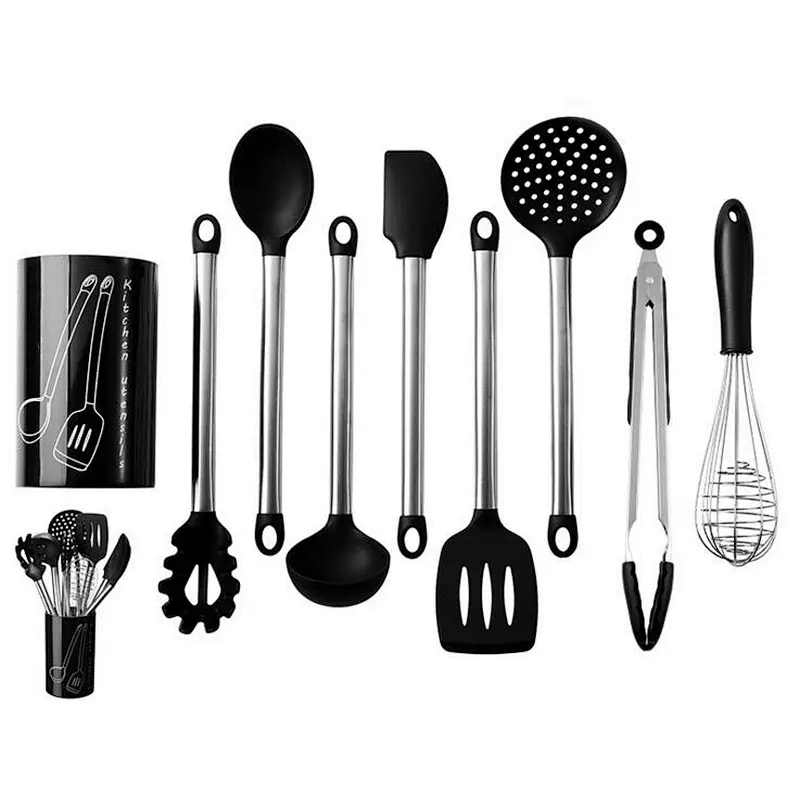 Amazon hot sale Silicone Cooking Utensils Kitchen Utensil set