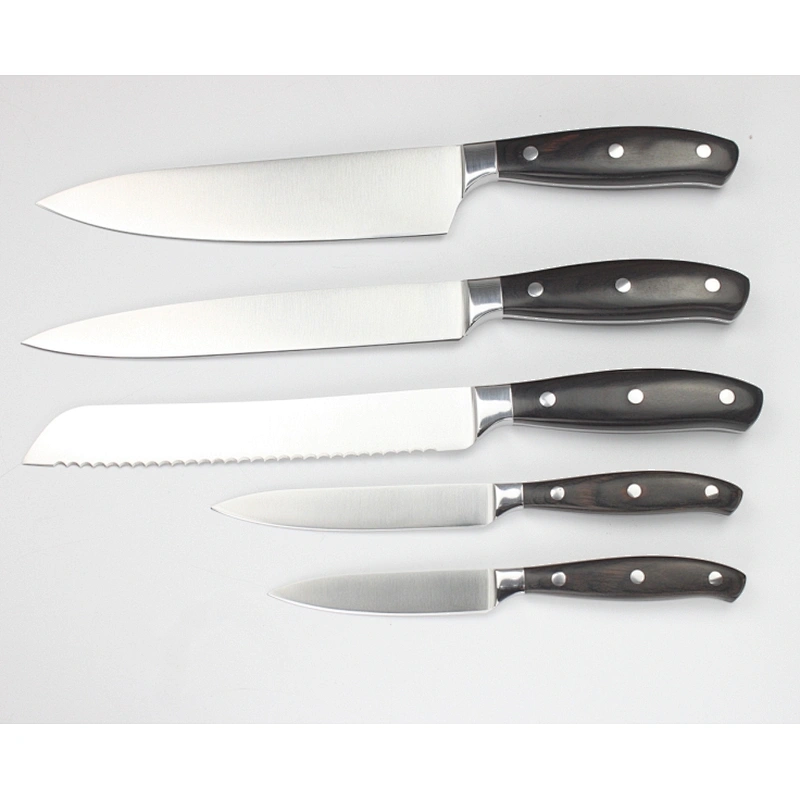 Professional Kitchen knives set 3CR14NH High Carbon Stainless Steel Red solid wood handle
