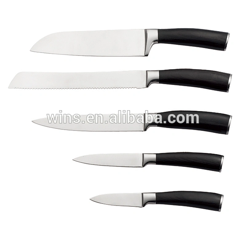 Top Quality Pakka wood handle 3CR13 stainless steel kitchen knife set