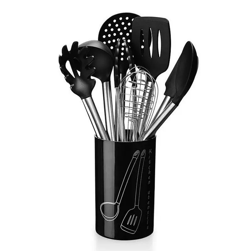 Amazon hot sale Silicone Cooking Utensils Kitchen Utensil set