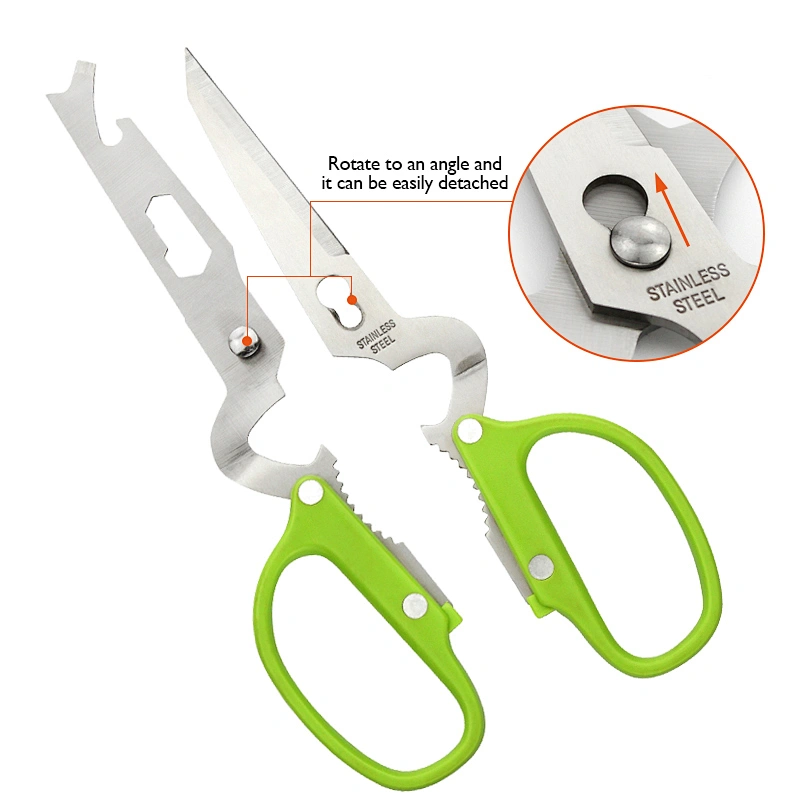 Detachable Multifunction stainless steel kitchen scissors