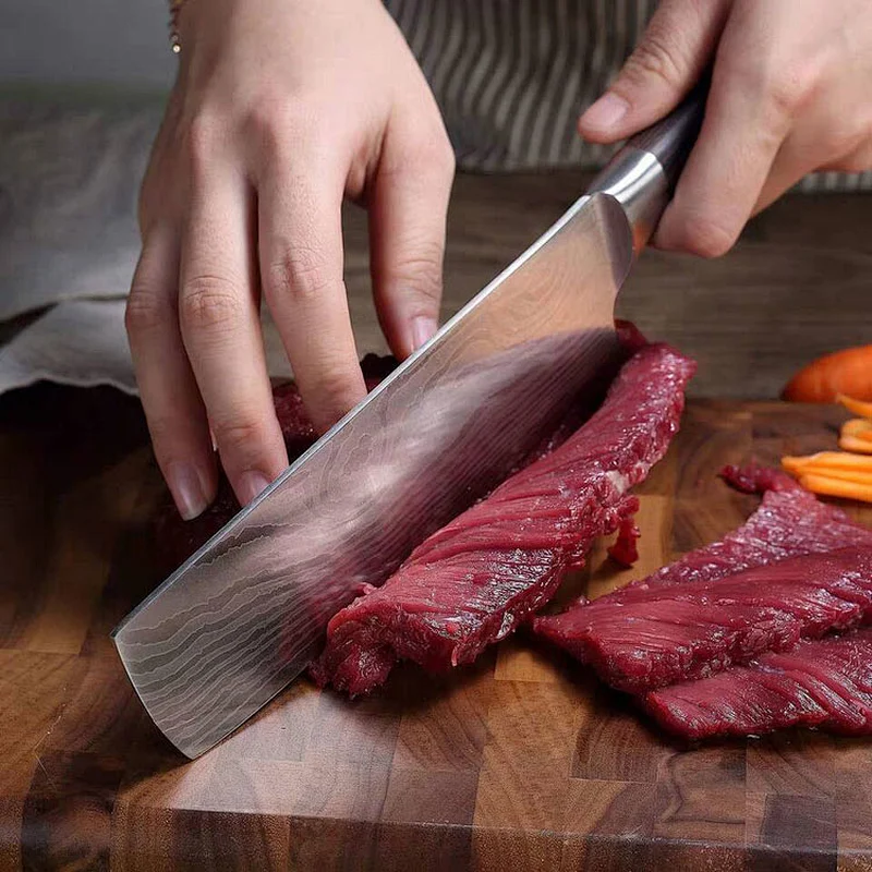 Amazon hot sale Kitchen Cleaver Butcher knife  with pakka wood  Handle