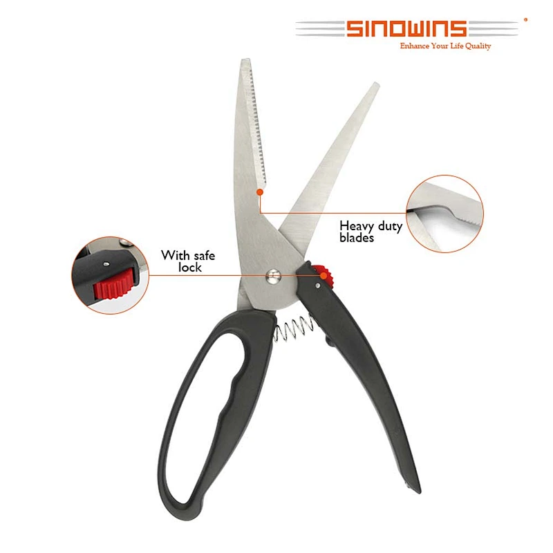 Super Sharp Multi-functional Professional Spring-Loaded Poultry Scissors