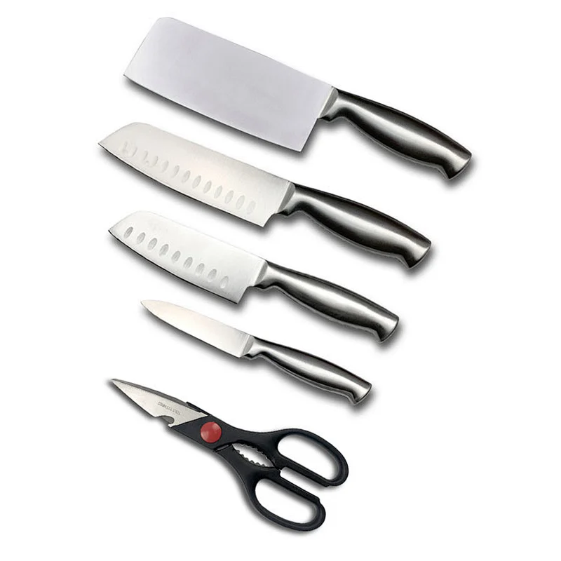 4pcs Stainless steel Kitchen knife set with Kitchen scissors