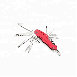 Stainless Steel Multi Pocket Knife  with Aluminium Handle(Red)
