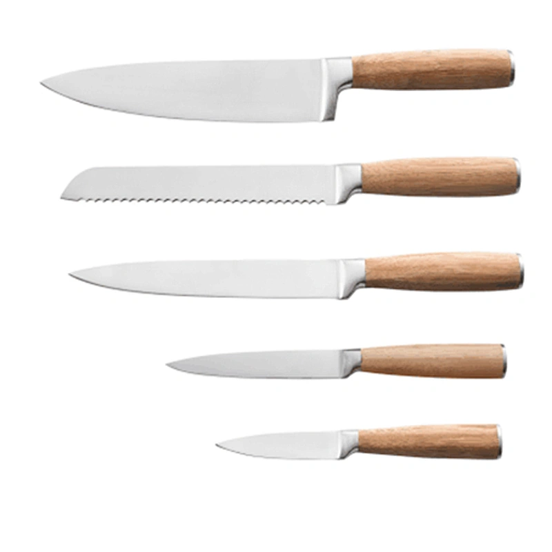 Kitchen tools 5pcs kitchen knife set with bamboo handle