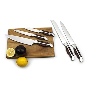 High quality wooden handle 5pcs kitchen knife set with EVA gift box