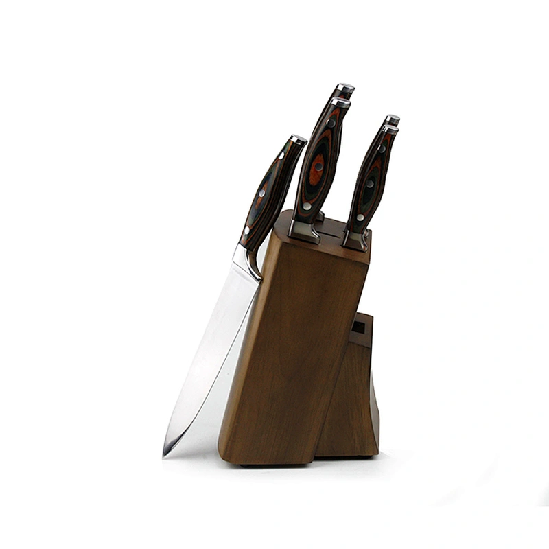 Low MOQ 5pcs  Kitchen knife set with wooden  handle