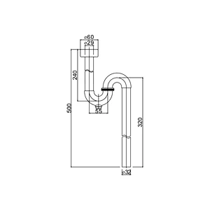Waste basin tublar s-trap