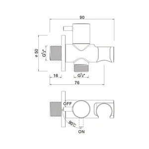 Angle valve for pp spray shower