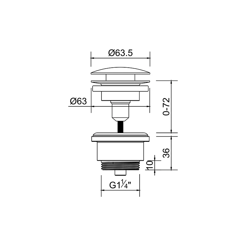 Clic-clac waste for wash basin