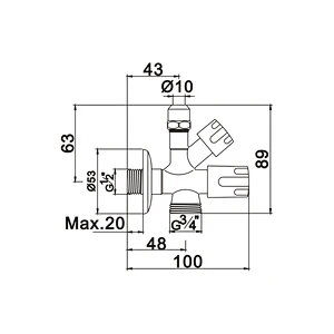 washing machine comperession angle valve