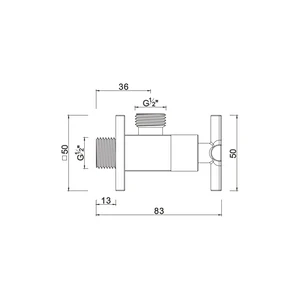 Ceramic cartridge anglevalve