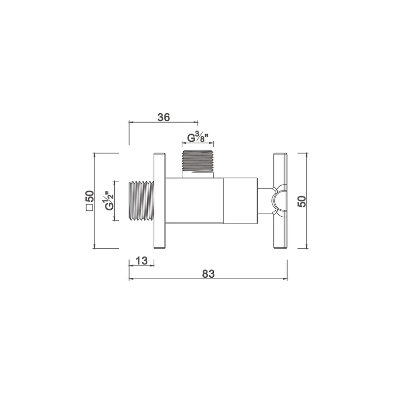 Ceramic cartridge anglevalve
