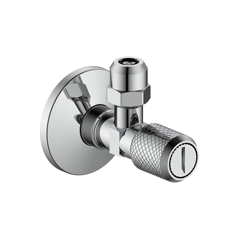 Ceramic cartridge angle valve with filter