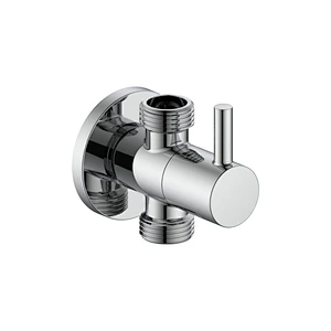 Ceramic cartridge double outlet angle valve