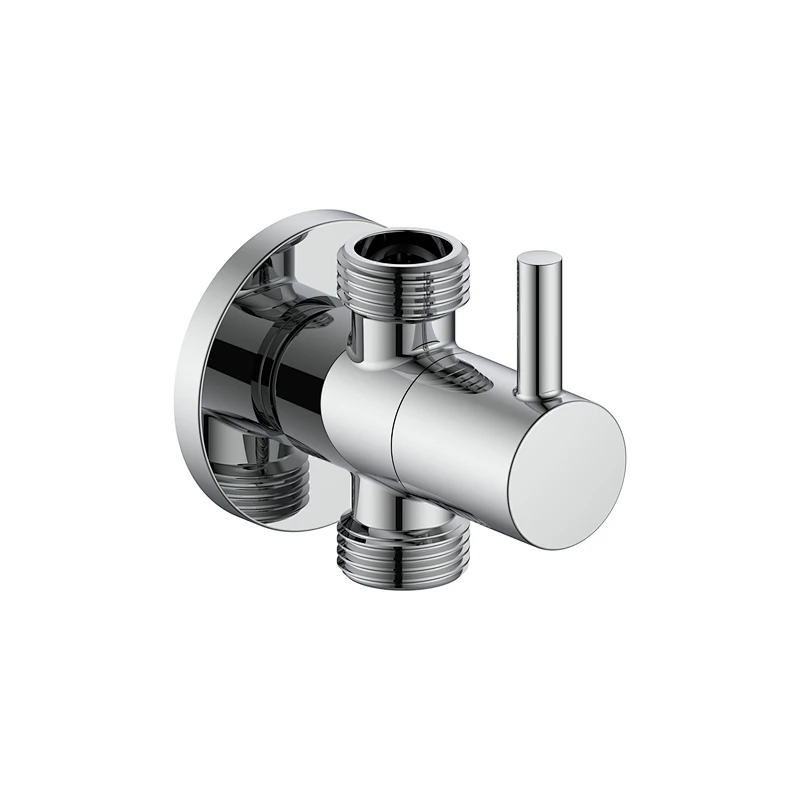 Ceramic cartridge double outlet angle valve