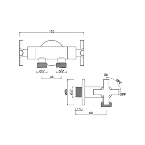Ceramic cartridge angle valve