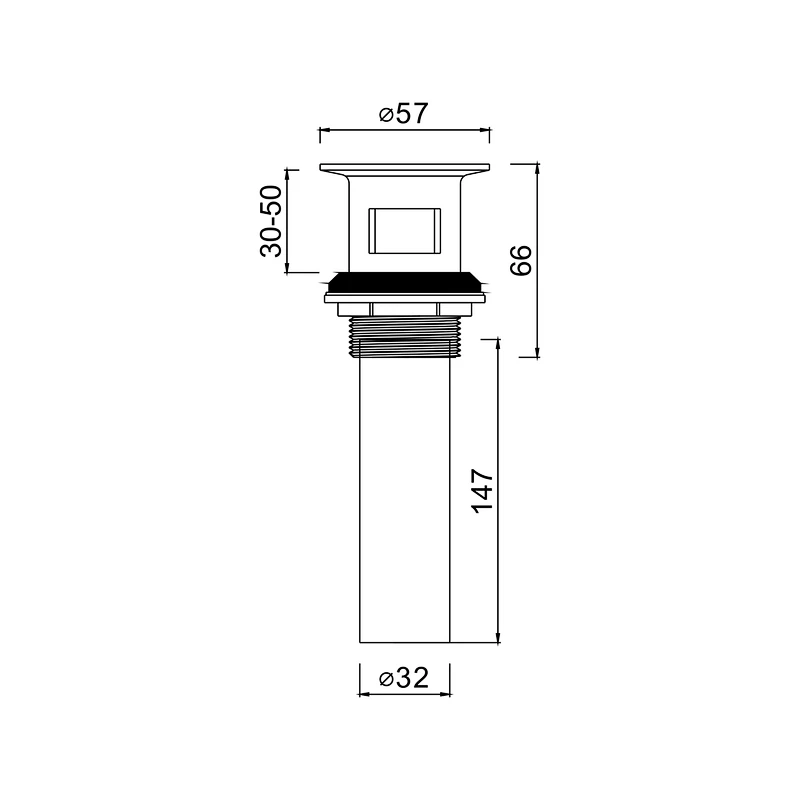 Waste for wash basin with free over flow