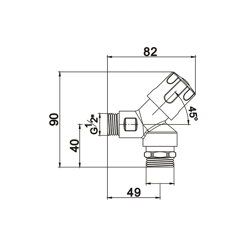 Compression angle valve