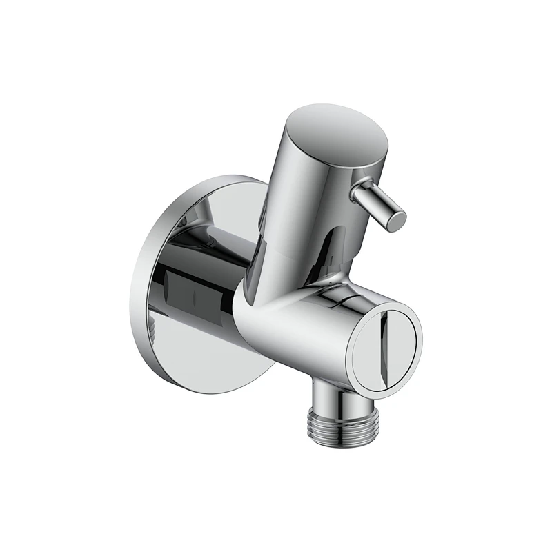Ceramic cartridge angle valve with filter