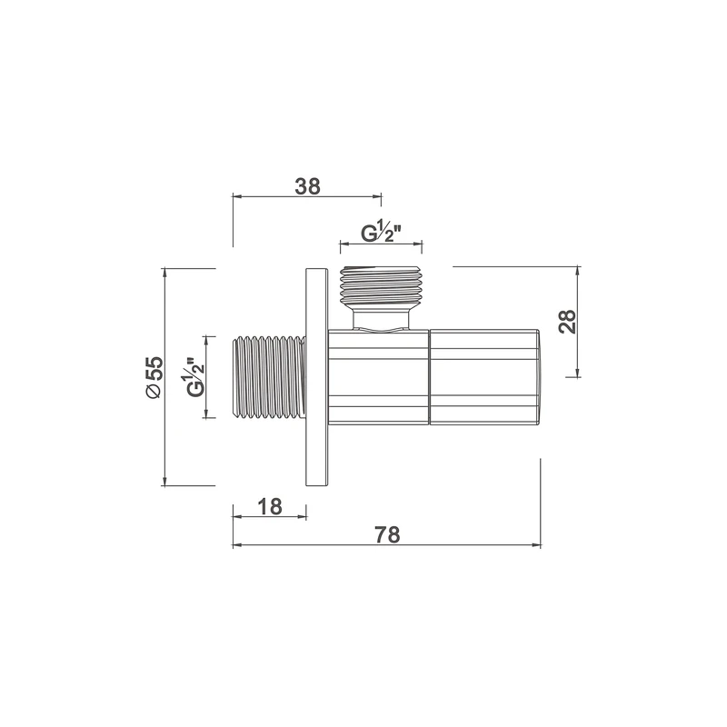 Ceramic cartridge anglevalve