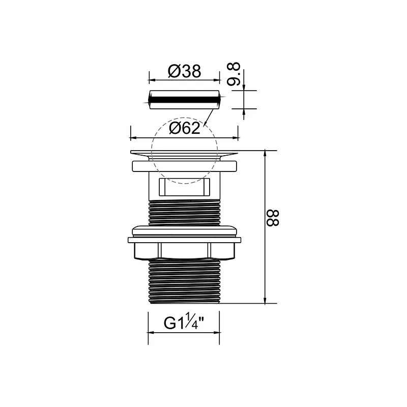 Rotating cover wash basin waste