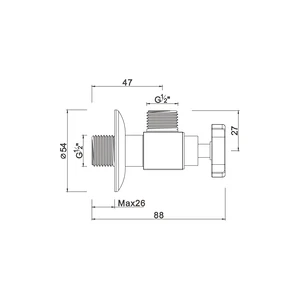 Ceramic cartridge anglevalve