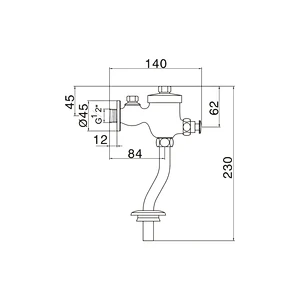 Push button flush valve