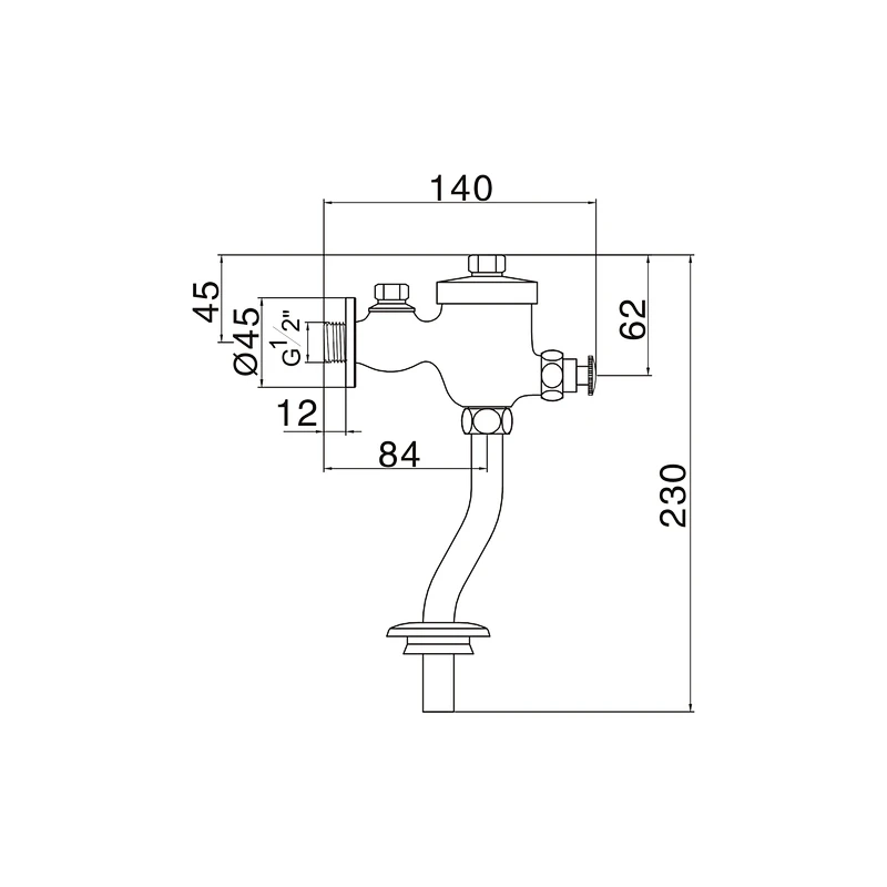 Push button flush valve