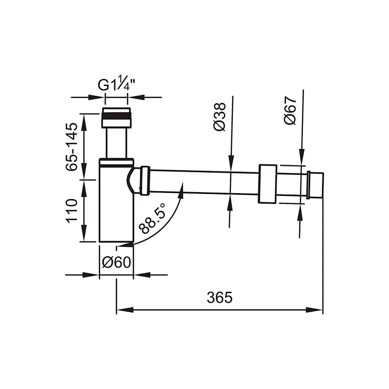 Contmporary square bottle trap