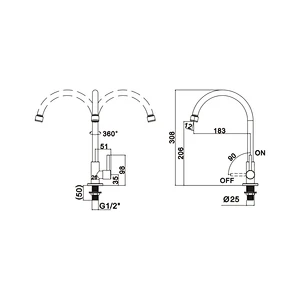 Ceramic Cartridge Wall mounted Stainless Steel Tap