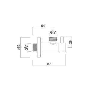 Ceramic cartridge angle valve with filter